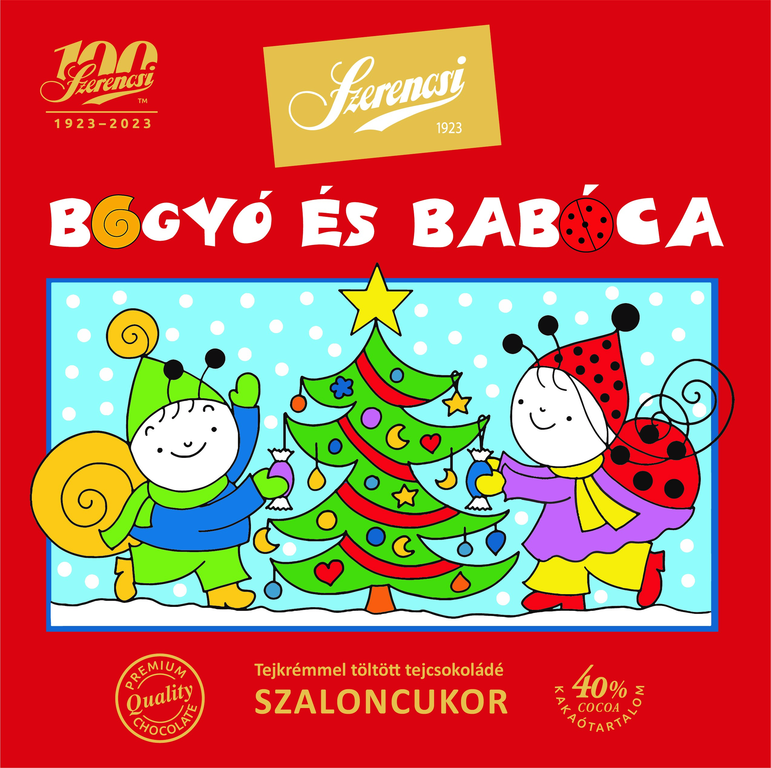 Szerencsi Prémium Bogyó&Babóca tejkrémmel töltött tejcsokoládé szaloncukor 250g